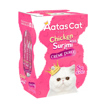 Aatas Cat Creme Puree Chicken with Surimi 14g x 50 Sachets